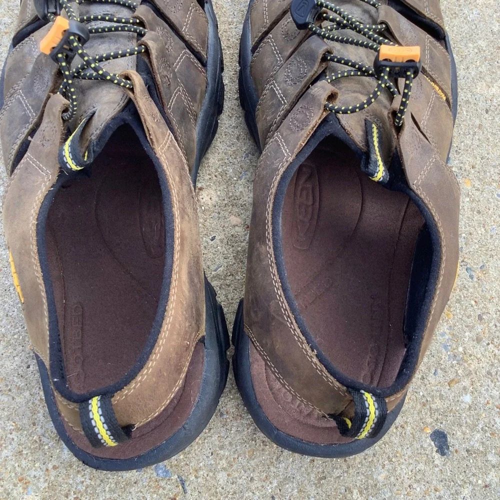 Keen Newport Premium Mens 14 Brown Leather Waterproof Hiking Sandals 1001870